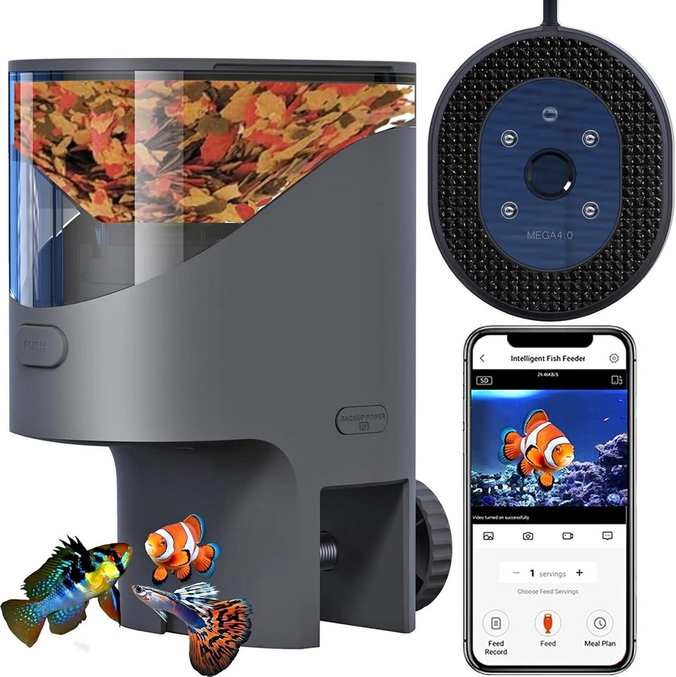Smart WiFi Fish Feeder with 2.5K HD Camera