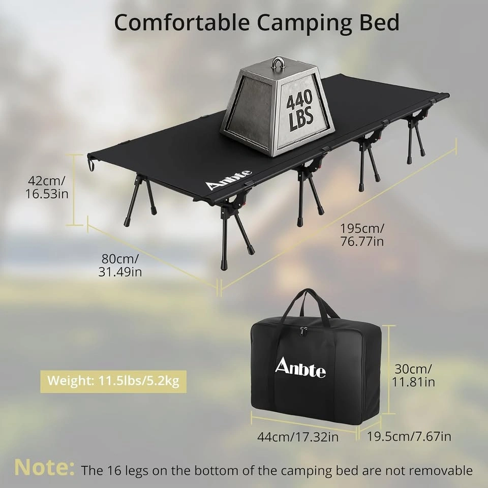 31.5” Extra Wide Camping Cot with Storage Bag – 440lb Capacity - photo 4
