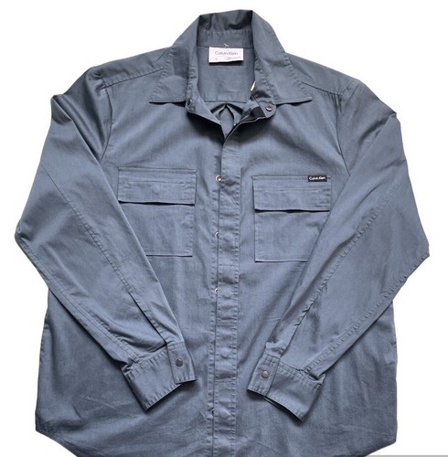 Calvin Klein Men's Long Sleeve Solid Double Pocket Outer Shirt