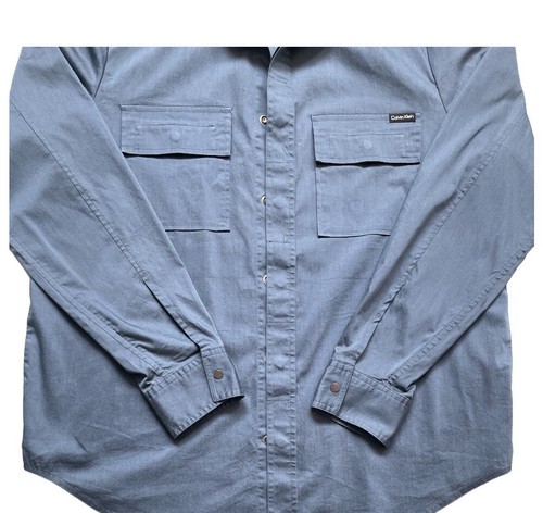 Calvin Klein Men's Long Sleeve Solid Double Pocket Outer Shirt - photo 4