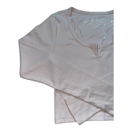 Long Sleeve Cropped Henley Shrunken Tee - photo 3