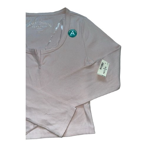 Long Sleeve Cropped Henley Shrunken Tee - photo 4