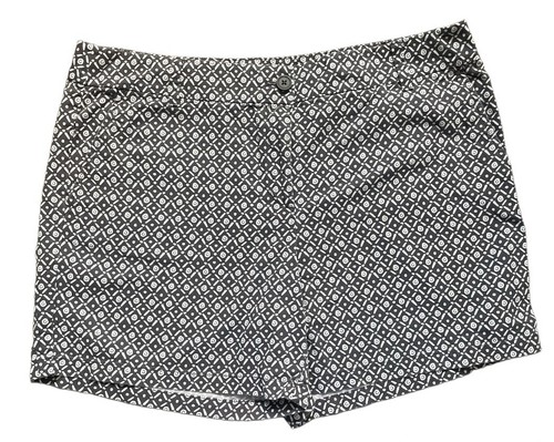 LOFT Shorts Womens Black White Geometric Chino