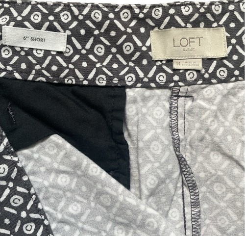 LOFT Shorts Womens Black White Geometric Chino - photo 3