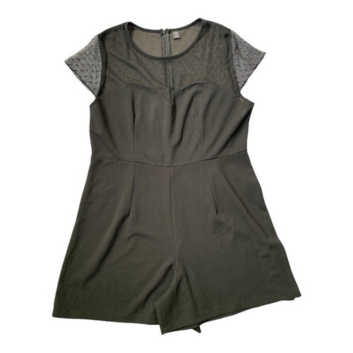 SHEIN Curve Mesh Yoke & Sleeve Jumpsuit