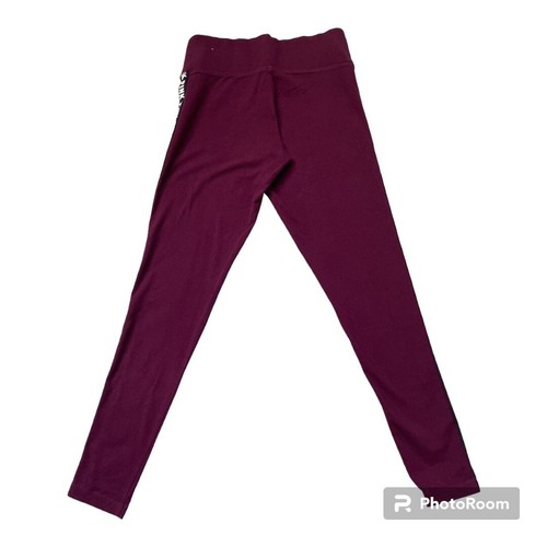 VICTORIA'S SECRET BURGUNDY 'PINK' SPELLOUT YOGA PANTS, WOMEN'S L - photo 2