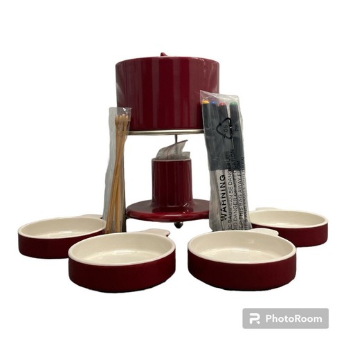Roshco Red Deluxe Dessert Fondue Nesting Fondue Set - photo 2