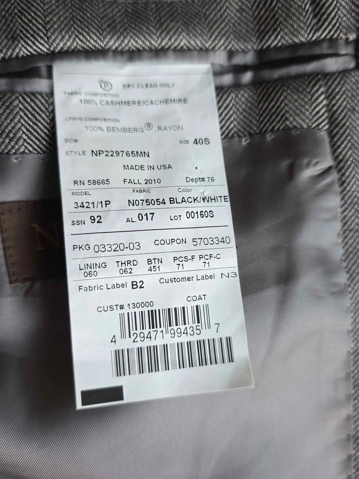 Napoli di Nordstrom Cashmere Jacket — Loro Piana Fabric — 40S - photo 4