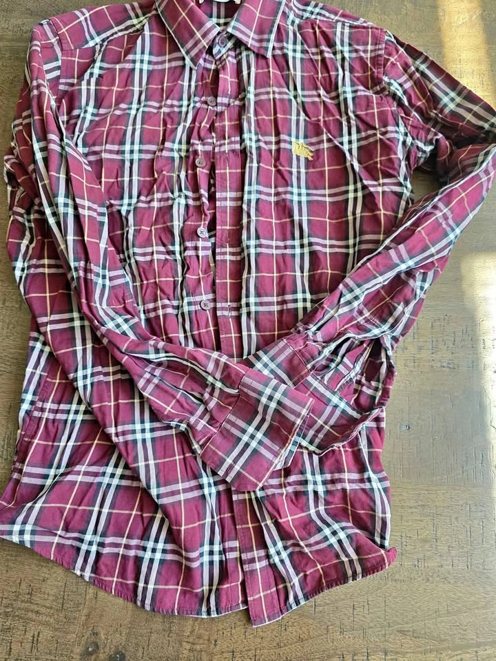 Burberry London England Plaid Button-Down Shirt - Men's XL