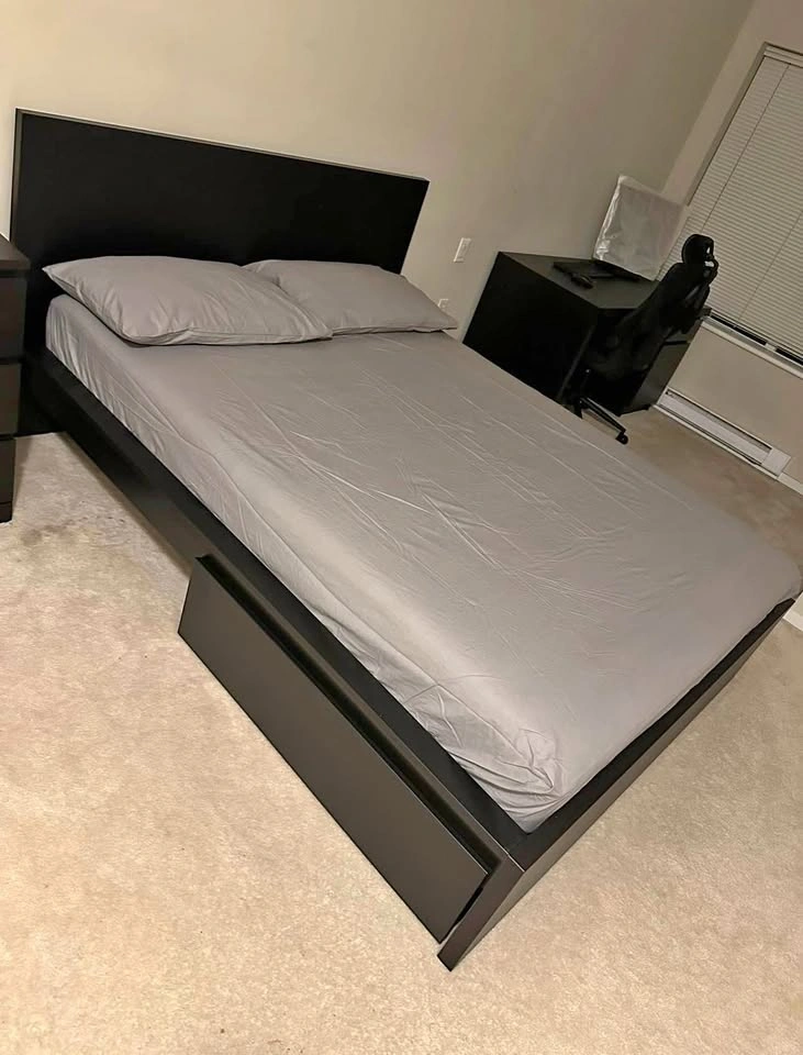 IKEA MALM Queen Bed Frame with 2 Storage Drawers