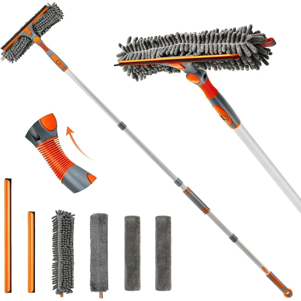 NEW 2-in-1 Window Cleaner Tool Kit with 62'' Extension Pole