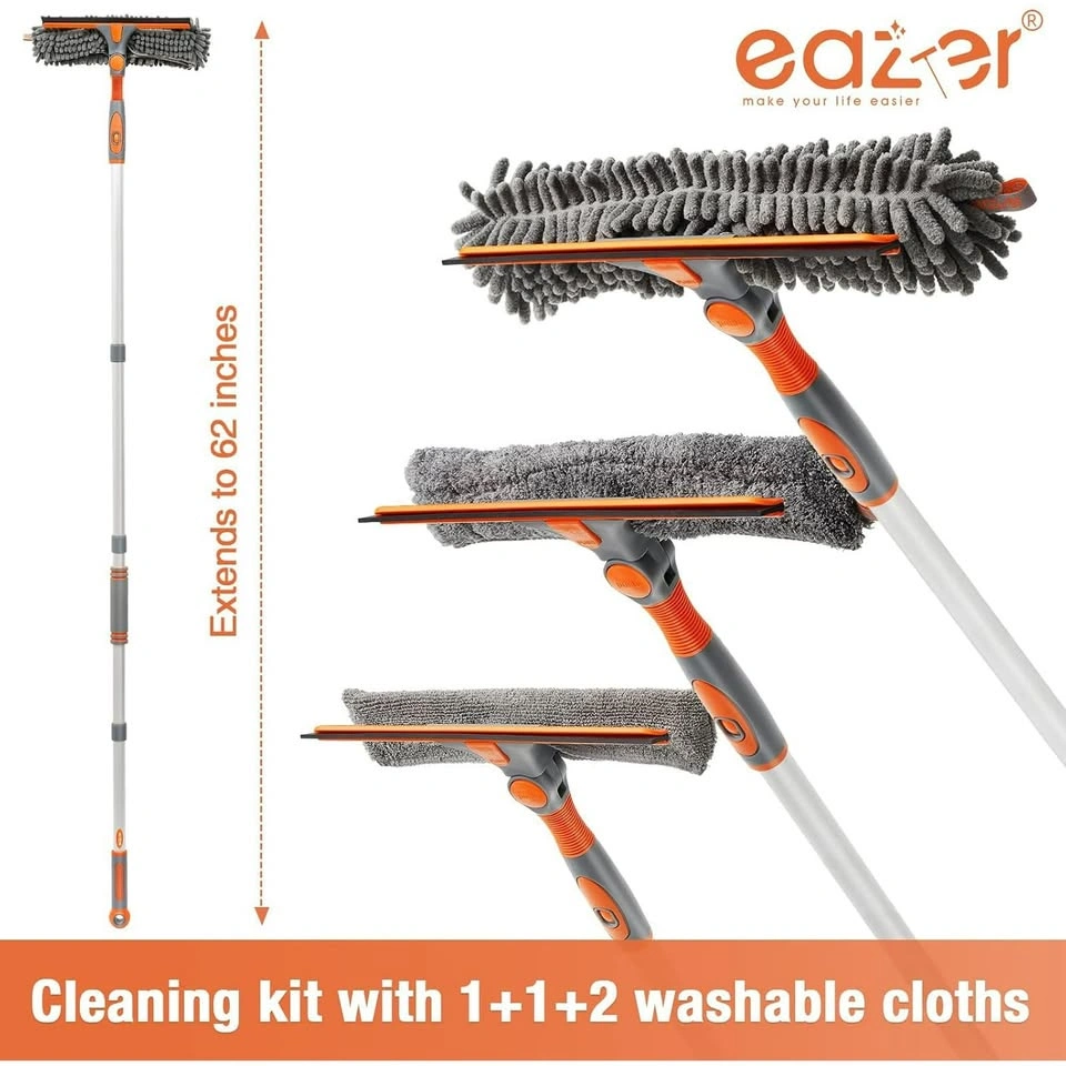 NEW 2-in-1 Window Cleaner Tool Kit with 62'' Extension Pole - photo 3