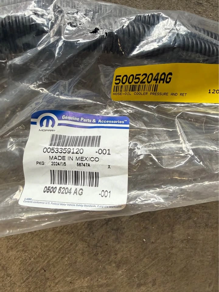 OEM MOPAR Transmission Cooler Lines for Dodge/Chrysler Vans - photo 2