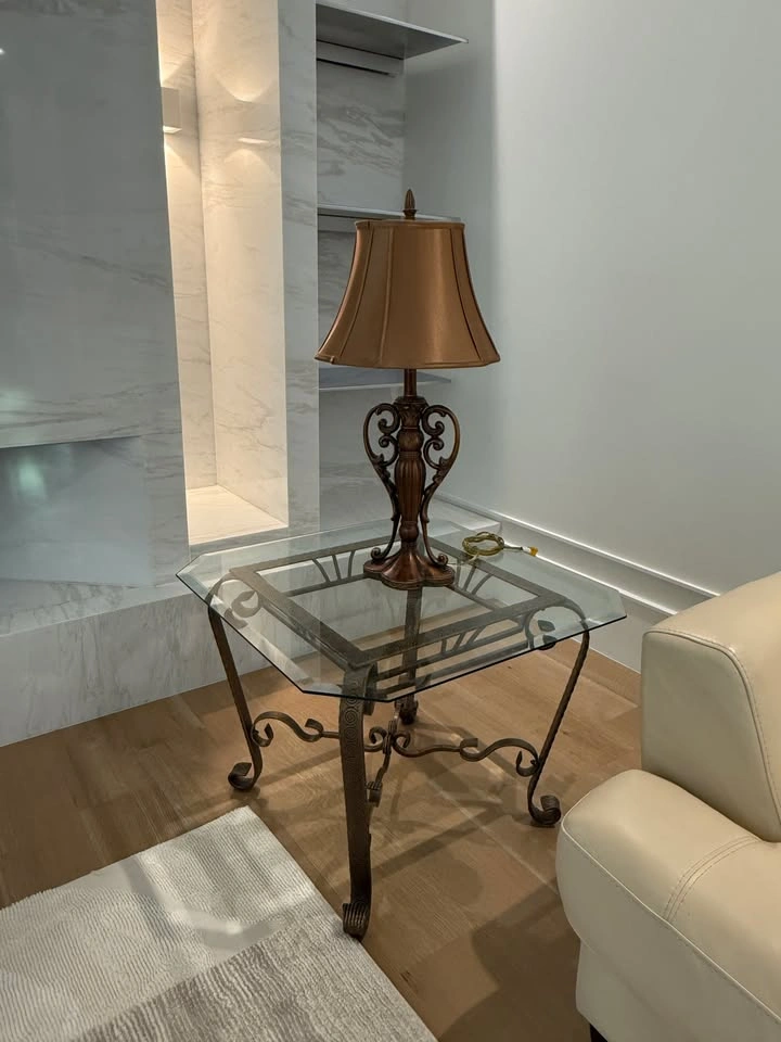 Elegant Glass & Metal Coffee Table Set - photo 2