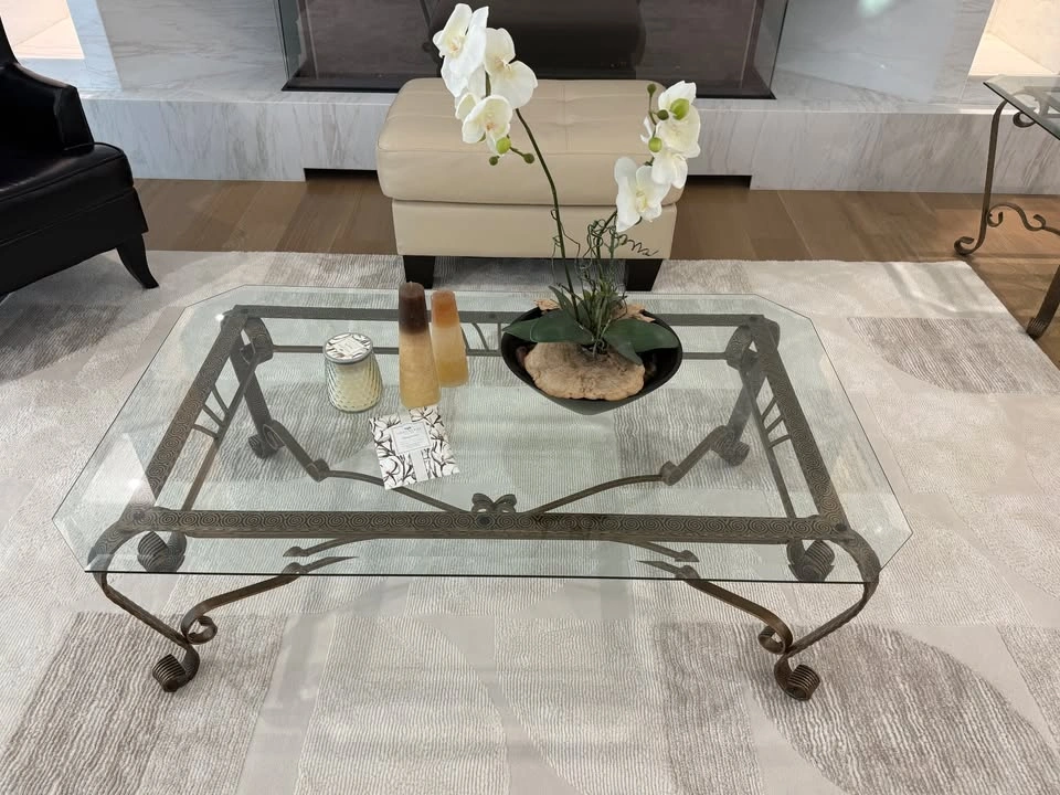 Elegant Glass & Metal Coffee Table Set - photo 3