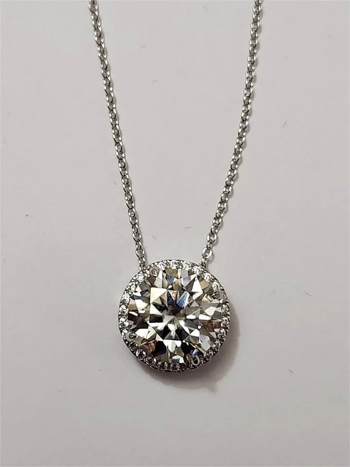 Moissanite Pendant on silver chain(5 cct) - photo 2