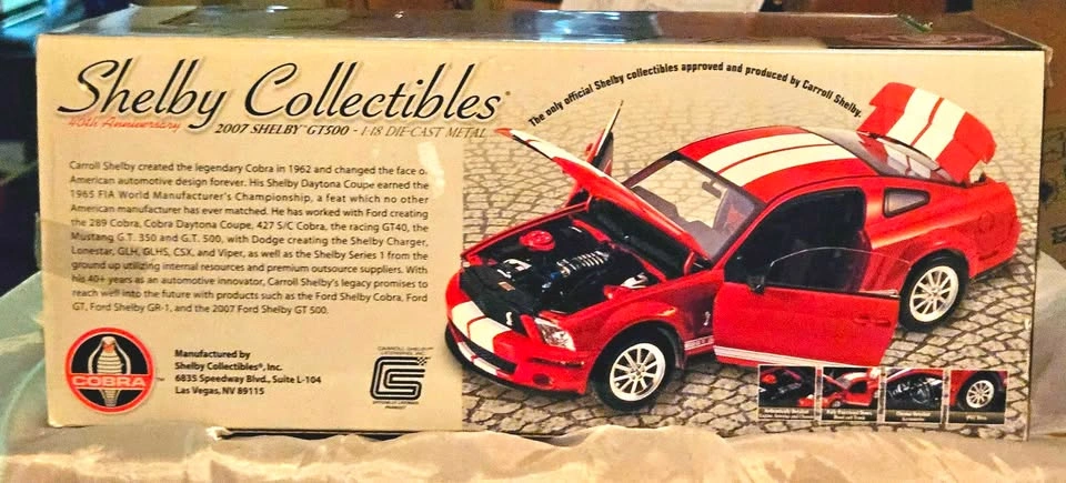 Shelby Collectibles 2007 Shelby GT500 1:18 Die-Cast Metal Car - photo 3