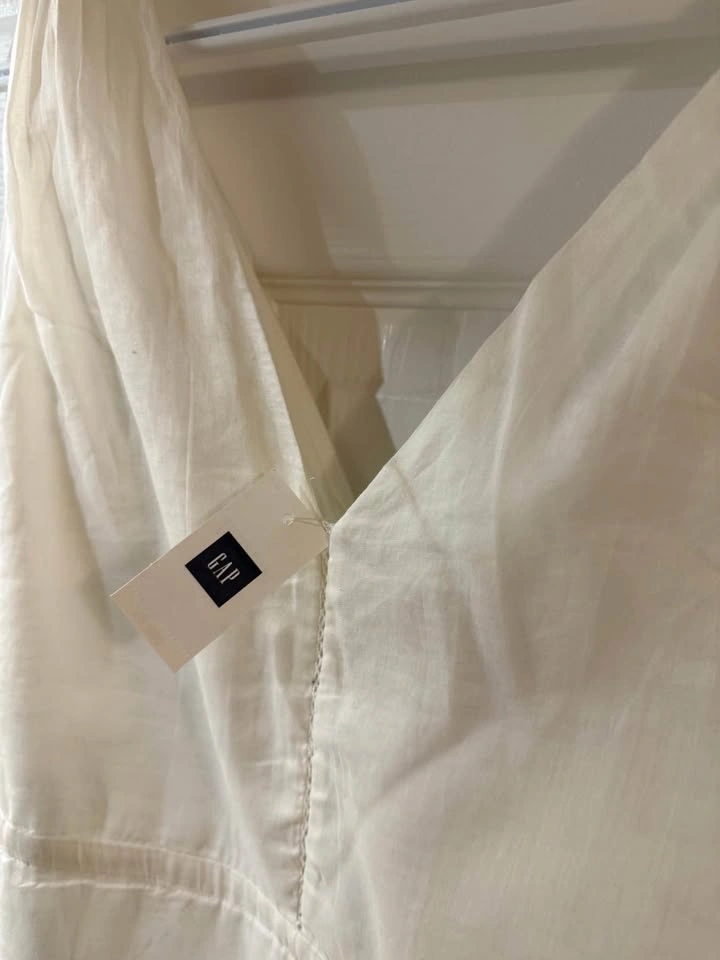 Gap Designed and crafted White Linen-Blend Maxi Dress size 4 - photo 3