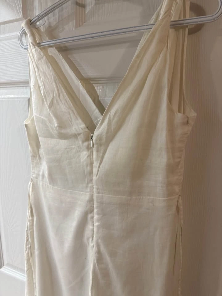Gap Designed and crafted White Linen-Blend Maxi Dress size 4 - photo 4