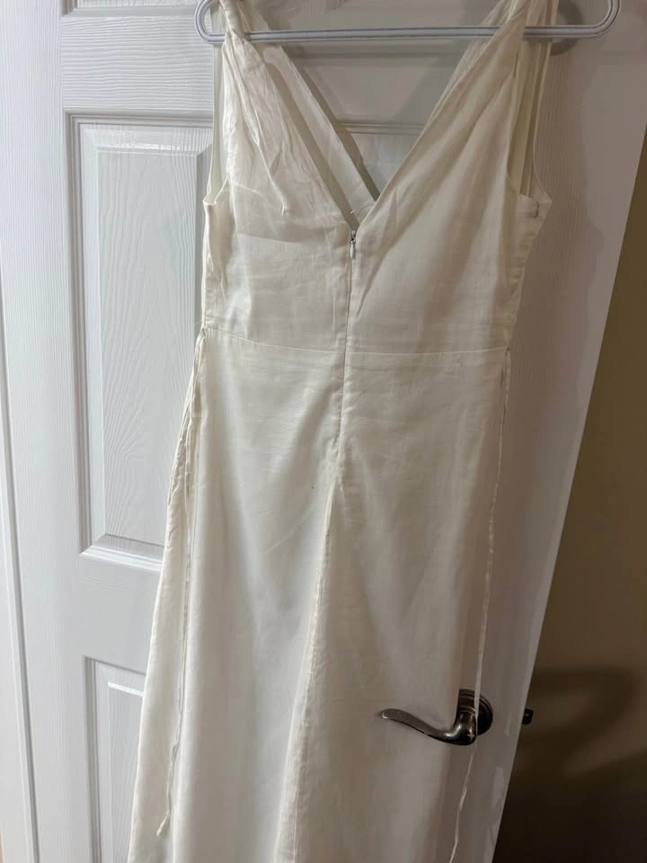 Gap Designed and crafted White Linen-Blend Maxi Dress size 4 - photo 5