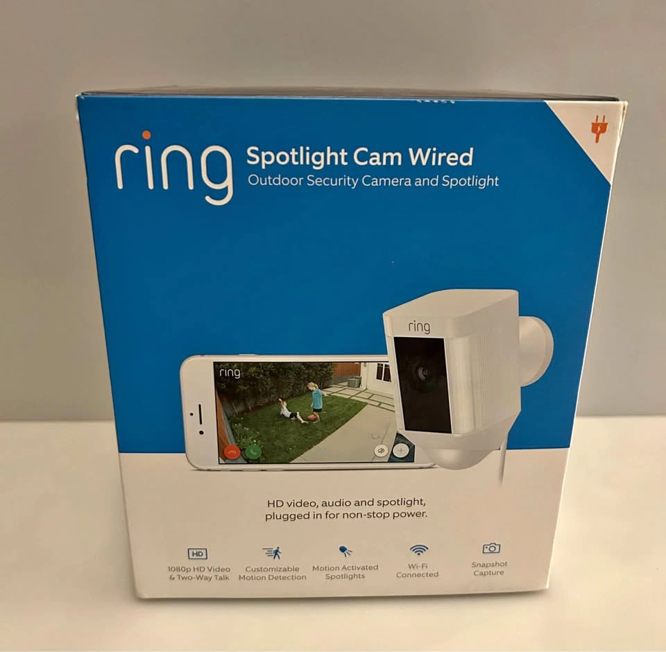 New Ring Spotlight Cam Wired Security Camera NIB