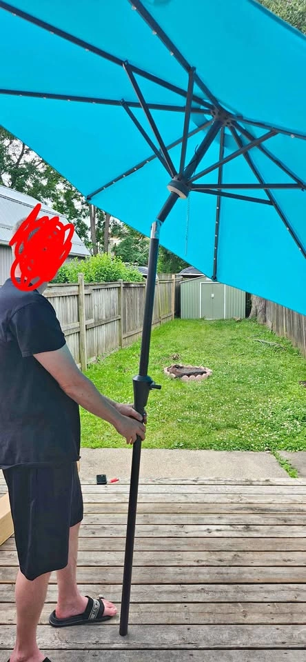 Solar Umbrella Outdoor 9ft