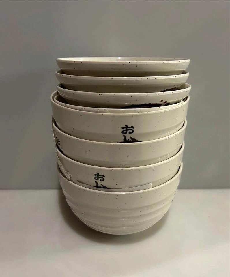New Set of 4 Medium Size Japanese Bowls w/ Lids Melamine Ware - photo 5