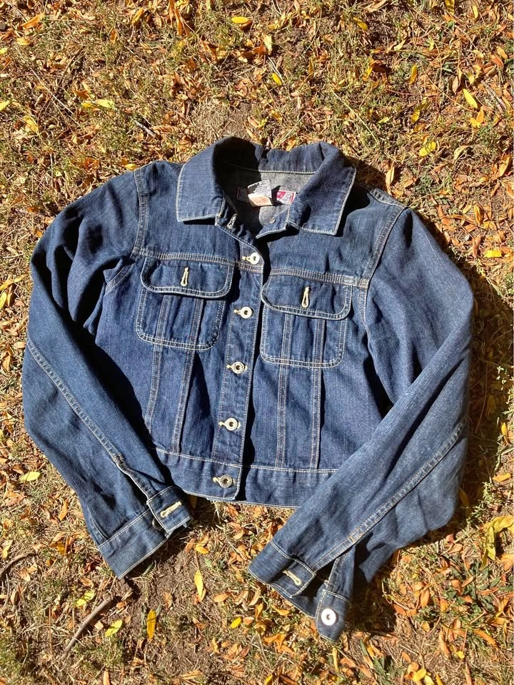 VINTAGE 1990s Silver Jeans Cropped Denim Jacket CANADA MEDIUM