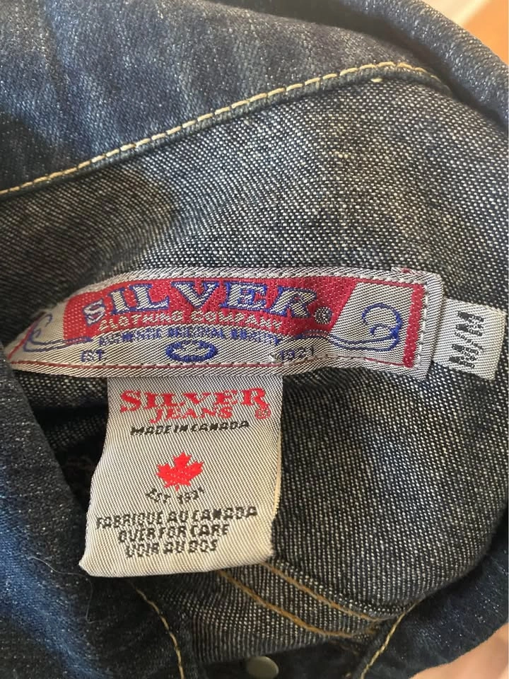 VINTAGE 1990s Silver Jeans Cropped Denim Jacket CANADA MEDIUM - photo 2