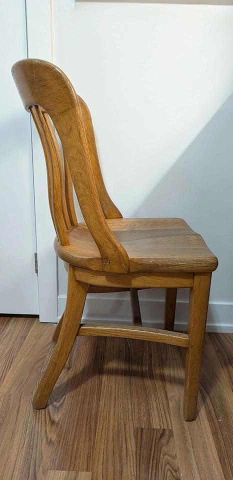H. Krug Vintage Oak Bankers Slat Back Chair - photo 2