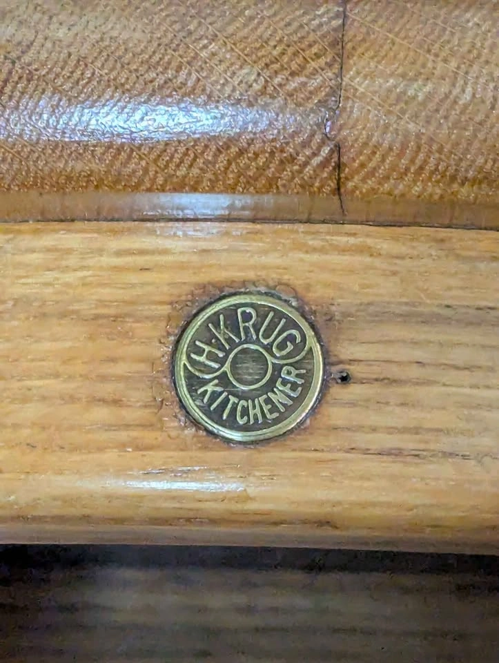 H. Krug Vintage Oak Bankers Slat Back Chair - photo 5