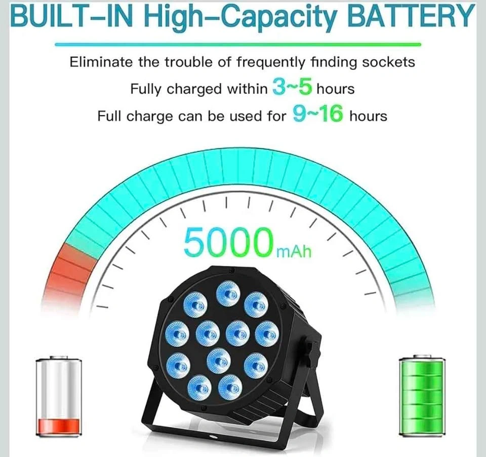 Rechargeable RGBW 4-in-1 LED Uplights Battery Powered DJ Lights - photo 4