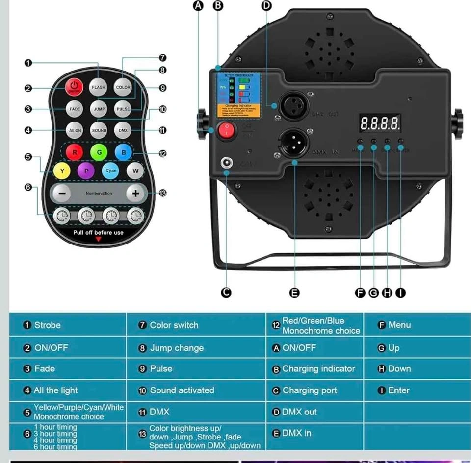 Rechargeable RGBW 4-in-1 LED Uplights Battery Powered DJ Lights - photo 5