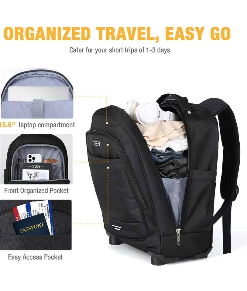 Ponhog Rolling Backpack 15.6 inch Laptop Bag - photo 3