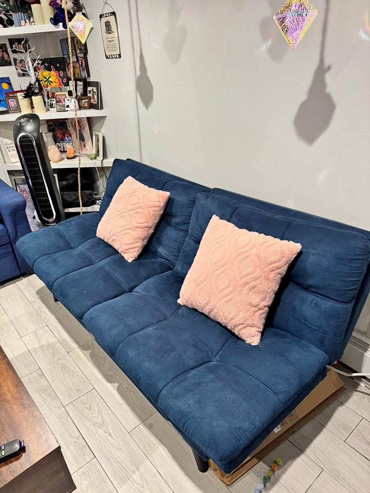LEAVING NYC: Futon with 72" Blue