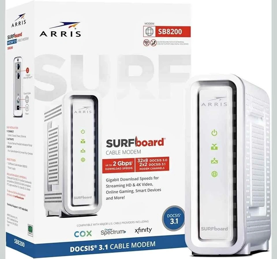 Arris Surfboard Docsis 3.1 Gigabit Cable Modem (SB8200)
