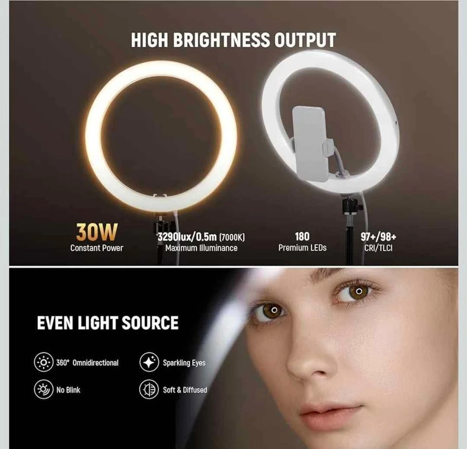 NEEWER RH12B Pro 12" LED Ring Light with 71" Tripod Stand - photo 3