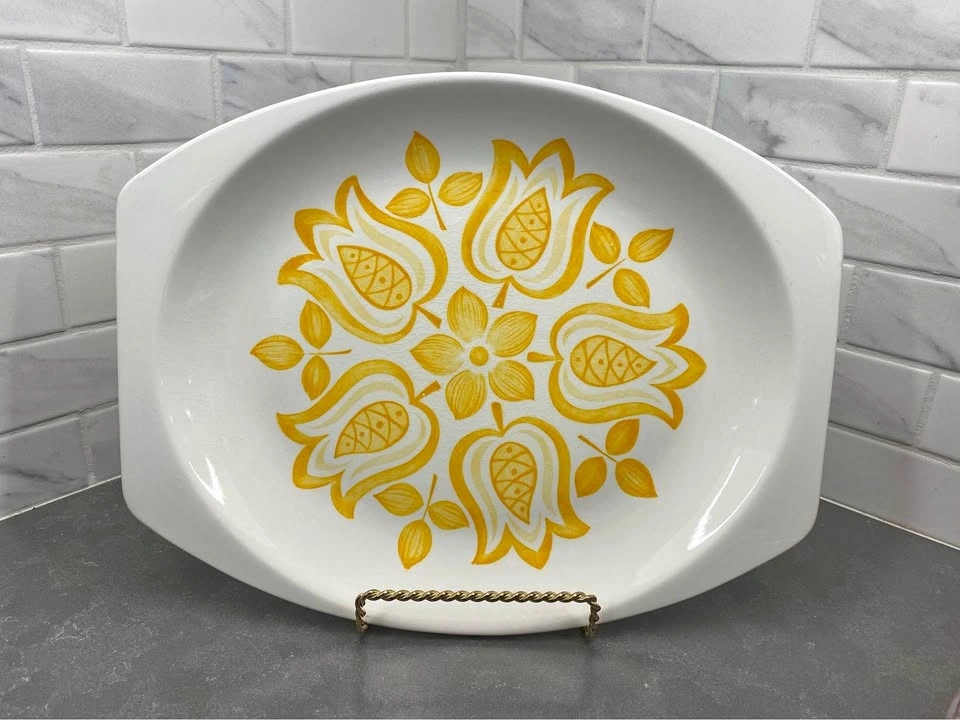J&G Meakin Tulip Time Ironstone Oval Serving Platter