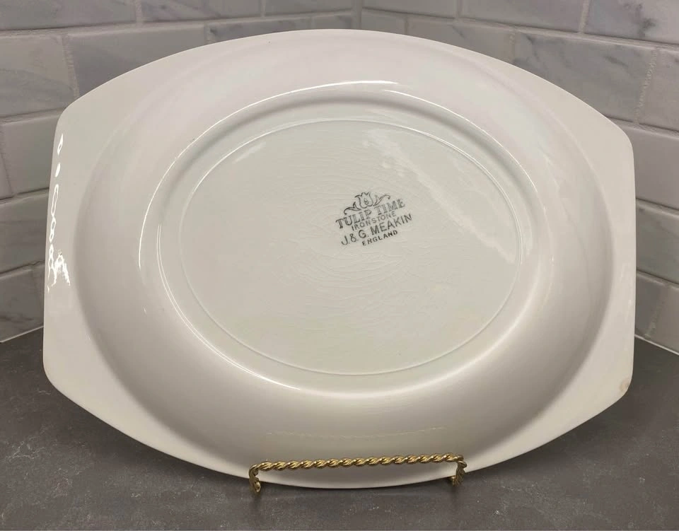 J&G Meakin Tulip Time Ironstone Oval Serving Platter - photo 4