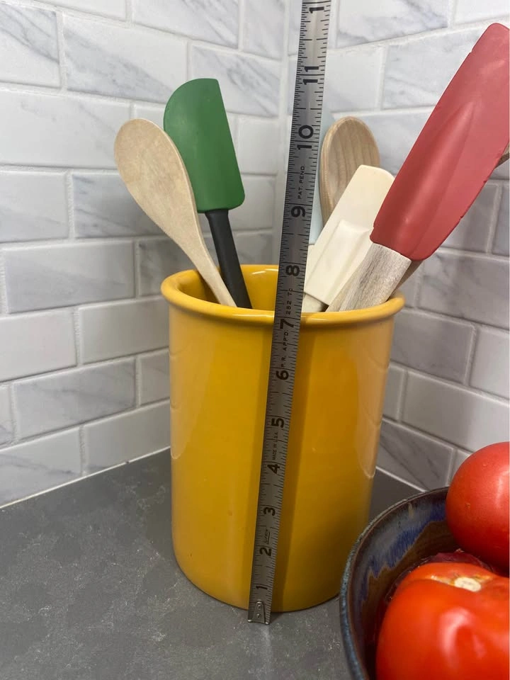 Yellow Ceramic Kitchen Utensil Holder - photo 3