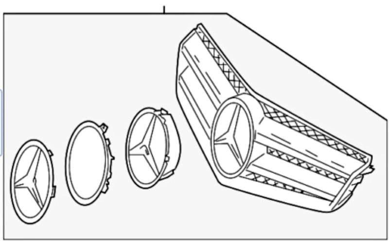 Mercedes E-class Coupe Grill Assembly a207/c207 Distronic