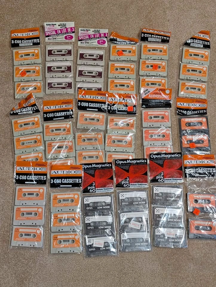 Bulk Lot of Vintage Blank Cassette Tapes - Audio, Opus Magnetics