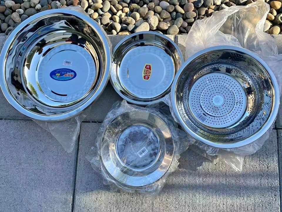 Like New Stainless Steel Bowls and Plates