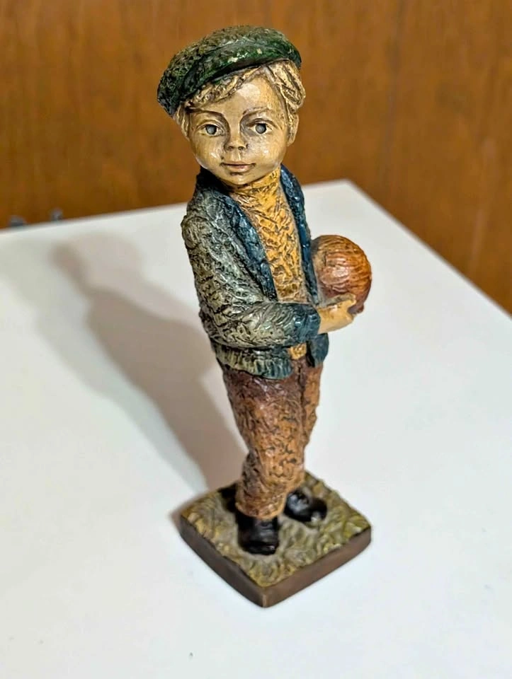 Vintage Boy with Ball Figurine