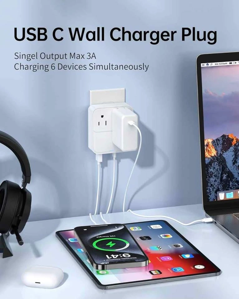 2500W USB C Charger Block with 2 Outlet Ports - photo 3