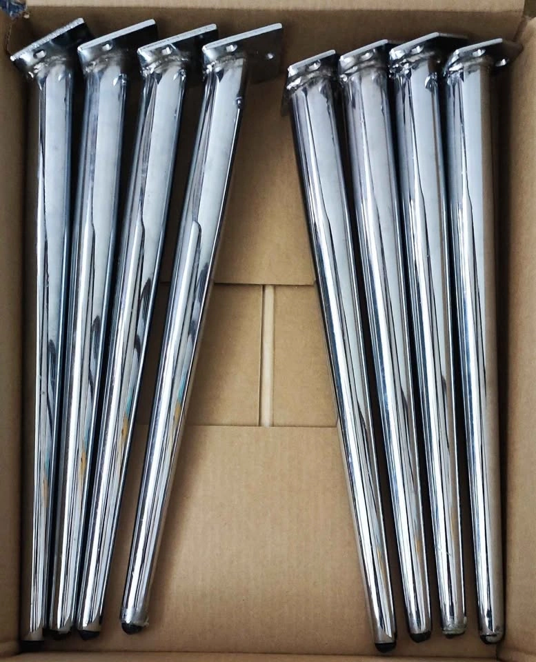 16 (4 chairs) Silver/chrome steel furniture legs 45cm height - photo 2