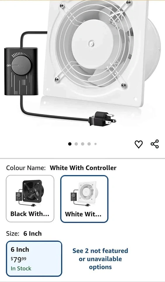 HG POWER 6 Inch Exhaust Fan with Speed Controller