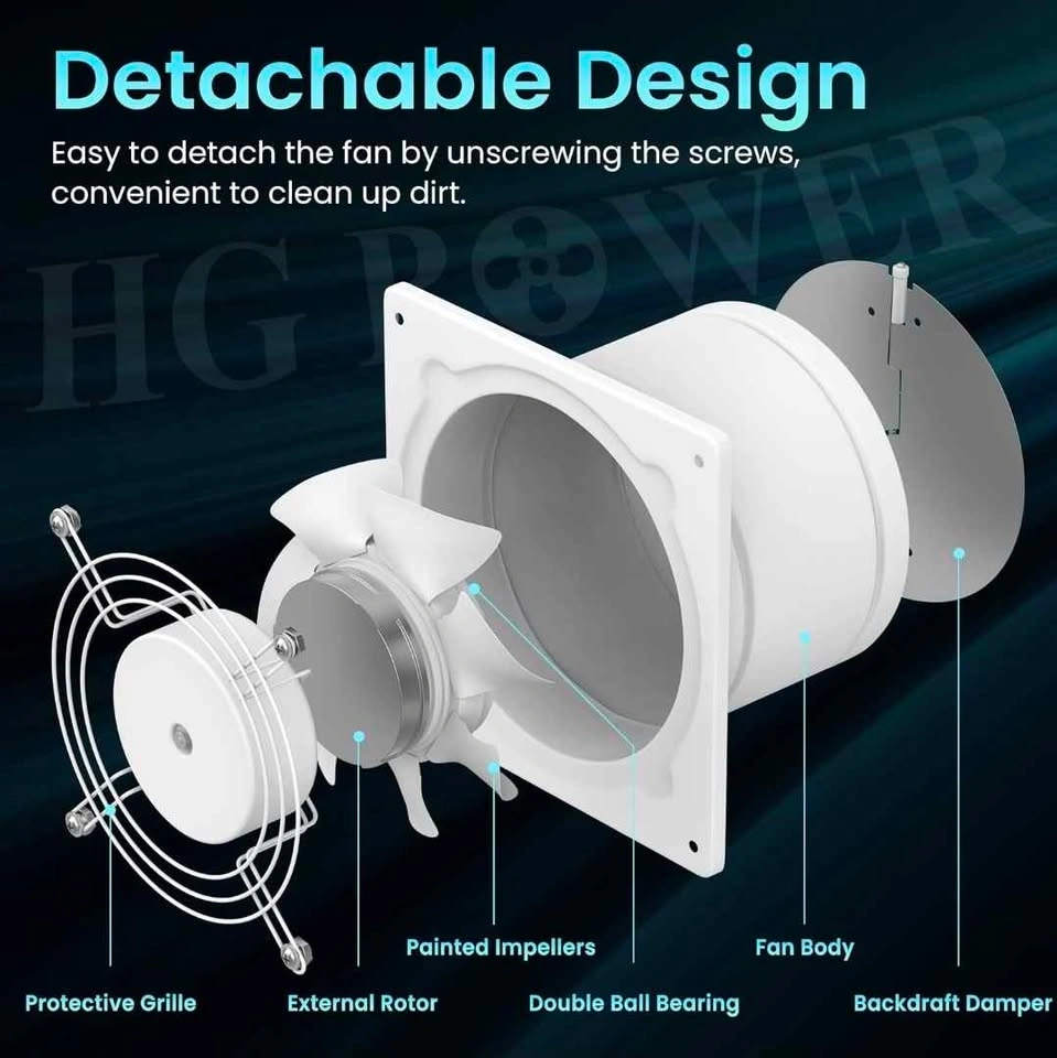 HG POWER 6 Inch Exhaust Fan with Speed Controller - photo 4