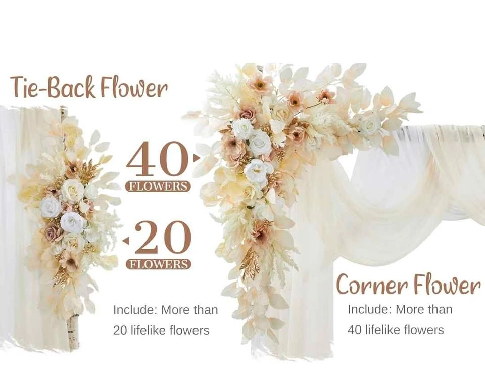 Wedding Arch Flowers with Drapes Kit (Pack of 4) - photo 4