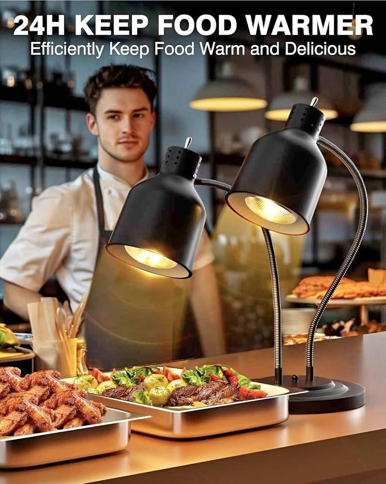 500W Dual Head Commercial Food Heat Lamp